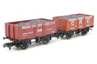 Pack of 2 x 7-Plank Open Wagons - 'CRC' & 'Midland Coal, Coke & Iron' - special edition of 200 for Tutbury Jinny