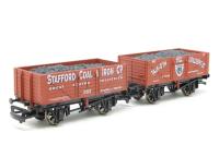Pack of 2 x 7-PlankOpen Wagons - 'Talk-O'th Hill' & 'Stafford Coal & Iron' - special edition of 200 for Tutbury Jinny