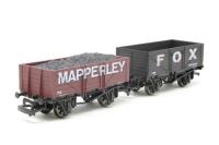 B000Fox-Mapperley Pack of 2 x Open Wagons - 'Fox' & 'Mapperley' - special edition of 200 for Tutbury Jinny