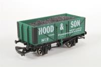 7 plank open wagon 2 in 'Hood & Son' green - special edition for Salisbury Model Centre