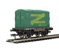 Conflat wagon with container in SR livery