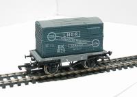 Conflat wagon in North Eastern grey 240748 with LNER furniture container BK1828