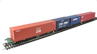 Pair of 2 FEAB spine wagons with Freightliner containers 640313 & 640314