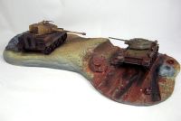 CC61006 T-34 and Tiger Tank set with Kursk diorama. Russian & German army