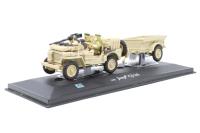 CJ2A-DarkGreen WW2 USA Willys Jeep CJ-2A with trailer and soldier - Dark Green