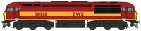 Class 56 56018 in EWS maroon & gold