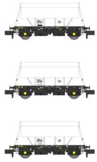 PGA 51 ton hopper wagons in plain white  - pack of 3 - Exclusive to Rails of Sheffield