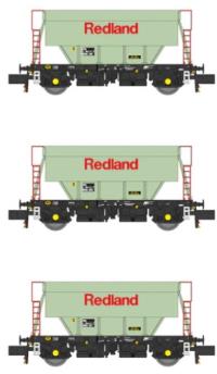 PGA 51 ton hopper wagons in Redland green with large logo - pack of 3 - Exclusive to Rails of Sheffield