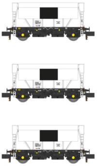 PGA 51 ton hopper wagons in plain white with black patch - pack of 3 - Exclusive to Rails of Sheffield