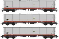 102 ton TEA bogie tank wagons in unbranded grey - pack of 3