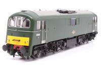 Class 71 E5003 in BR Green with small yellow warning panel