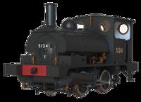 LYR 'Pug' 0-4-0ST 51241 BR Black No Emblems Steam Locomotive - DCC Sound