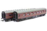 Pack of two coaches in LMS crimson