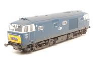 Class 35 'Hymek' D7056 in BR blue with small yellow panels and white windows - Weathered