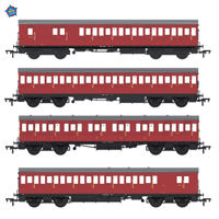 E86023 LBSCR 54ft 'Isle of Wight' 4-Coach Pack BR Crimson No. 488