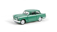 EM76874 Triumph Herald 1200 saloon in green with opening bonnet