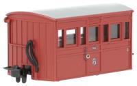 4-wheel Ffestiniog 'Bug Box' third class coach No.3 in FR plain red (1970s/80s condition)