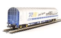 Tarpaulin wagon in Tiphook Steel Express livery - weathered (HO Scale)