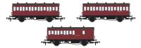 Pack of 3 coaches (4BT, 4T, 4T) in BR crimson - with working lighting