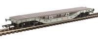 Warwell wagon 50t with diamond frame bogies DM748343 in BR grey with bolster deck conversion