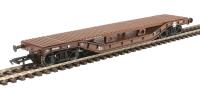 Warwell wagon 50t with diamond frame bogies DM748316 in BR brown with bolster deck conversion