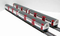99xxxB London Underground 1959 4-car tube stock in London Transport "Northern Line" white with red doors - non-motorised dummy set