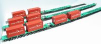 2 Intermodal bogie wagons with 2 20ft containers "Hamburg Sud"