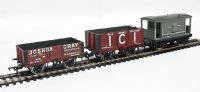 30-040Wagons 2 private owner wagons and 1 brake van (unboxed) - Pack of 3