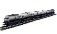 Individually numbered silver 6 wheel milk tank wagons (weathered) - Pack of 6