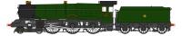 Class 6000 King 4-6-0 6021 "King Richard II" in GWR lined green with shirtbutton logo on tender (single chimney, original st