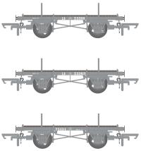 12 ton LB flat wagons in CIE 'Flying Snail' grey - Pack 1 - Set of 3