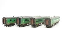 KB1901 63' Bulleid coaches - corridor composite S5833, corridor 2nd S36 and corridor open brake 2nd x2 S4031/S4032 in Southern green - set of four 90 - renumbered and modified Bachmann coaches