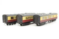 KB1953 Bulleid brake second corridor x2 and composite corridor in BR crimson and cream - set of three 974 - built from unknown kits
