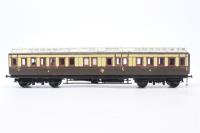 KB2414 Diag H7 clerestory composite dining car 6520 in GWR chocolate and cream - modified Hornby model with Bettabitz sides