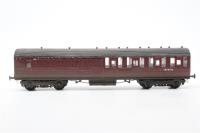 KB2490 Gresley diag 65 brake third E86058E in BR maroon - weathered - built from unknown kit