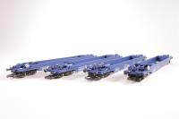KB454 Set of 4 Tiphook KTA Pocket Container Wagons in Blue