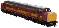Class 40 40199 in EWS maroon and gold with plated headcode