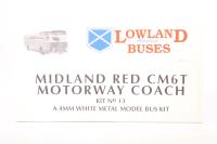 Kit13 Midland Red CM6T Motorway Coach White Metal Kit