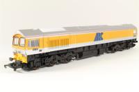 Class 59 59101 "Village of Whatley" in ARC silver and yellow