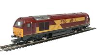 Class 67 diesel 67013 in EWS Livery - Split from Royal Mail Post twin set
