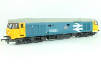 Class 50 50031 'Hood' in BR Large Logo blue
