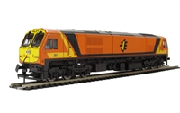 Irish Class 201 diesel 201 in CIE orange livery with full yellow ends.
