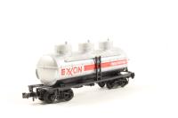 MP3411 3-dome chemical tank car in Exxon livery