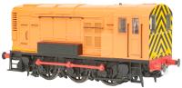 Class 11 ex-12099 in National Coal Board orange with wasp stripes