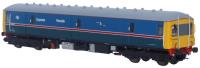 Class 128 single-car DPU 55994 in BR Express Parcels two-tone blue & red with split headcodes & plated corridor connection