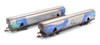 N-IIAD-201ADW Custom Weathered Drax Power IIA-D Biomass Hopper Twin Pack (Original Drax Power Livery) - Pack A