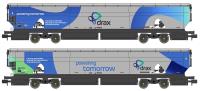 IIA-D Biomass hopper wagons in Drax Power original livery - pack of 2 (Version A) - exclusive to Rails of Sheffield