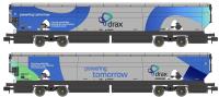 IIA-D Biomass hopper wagons in Drax Power original livery - pack of 2 (Version B) - exclusive to Rails of Sheffield