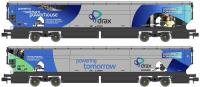 IIA-D Biomass hopper wagons in Drax Power 'Northern Powerhouse' livery - pack of 2 (Version B) - exclusive to Rails of Sheffield