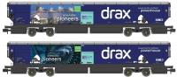 IIA-D Biomass hopper wagons in Drax Power 'Renewable Pioneers' livery - pack of 2 (Version A) - exclusive to Rails of Sheffield